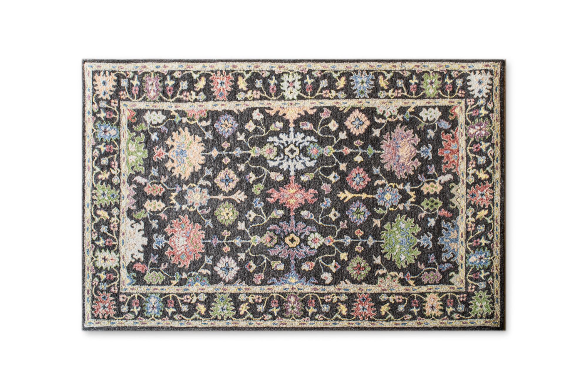 Tapis Colorado Traditionnel Noir Beige