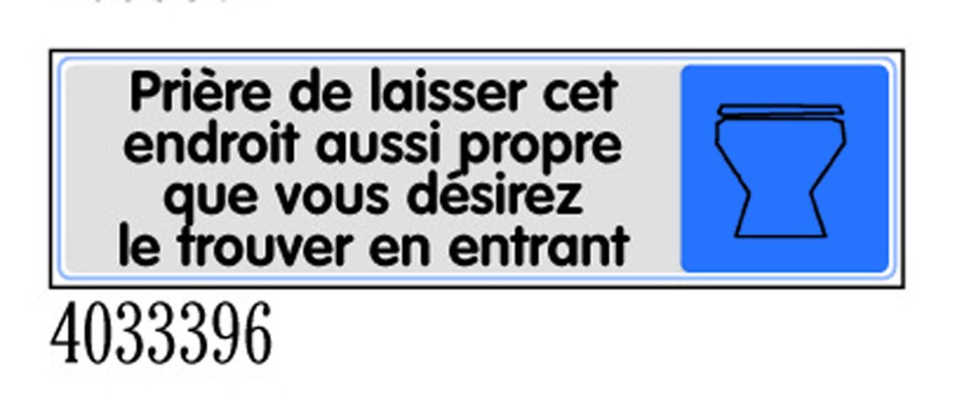 Plaquette de porte Priére de laisser cet endroit aussi propre que vous