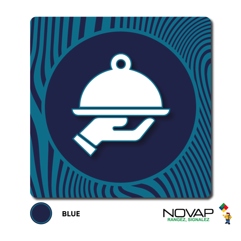 Plaquette restaurant Design Bleu 90x90mm 4340050 Leroy Merlin