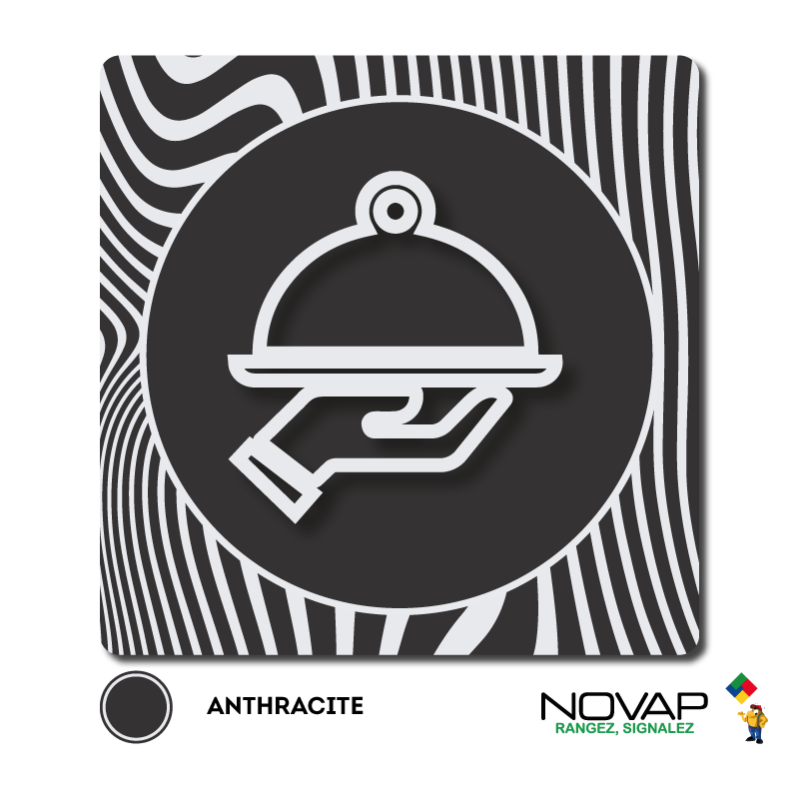 Plaquette Restaurant Design Anthracite 90x90mm 4330853 Leroy Merlin