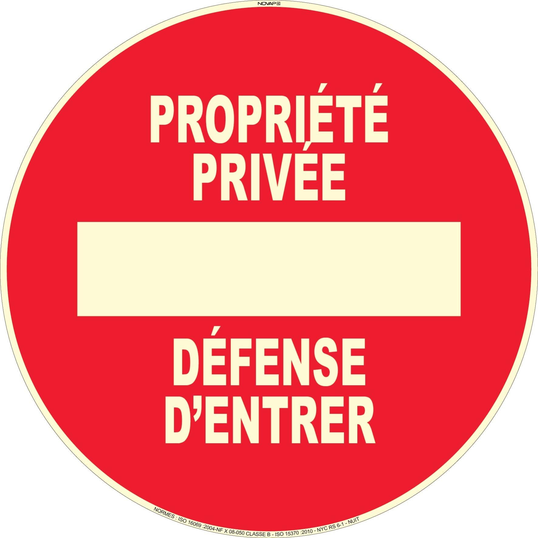 Panneau 'Propriété Privée - Défense D'entrer' - Signalétique Extérieure Gravée ABS Anti-UV - Neuf