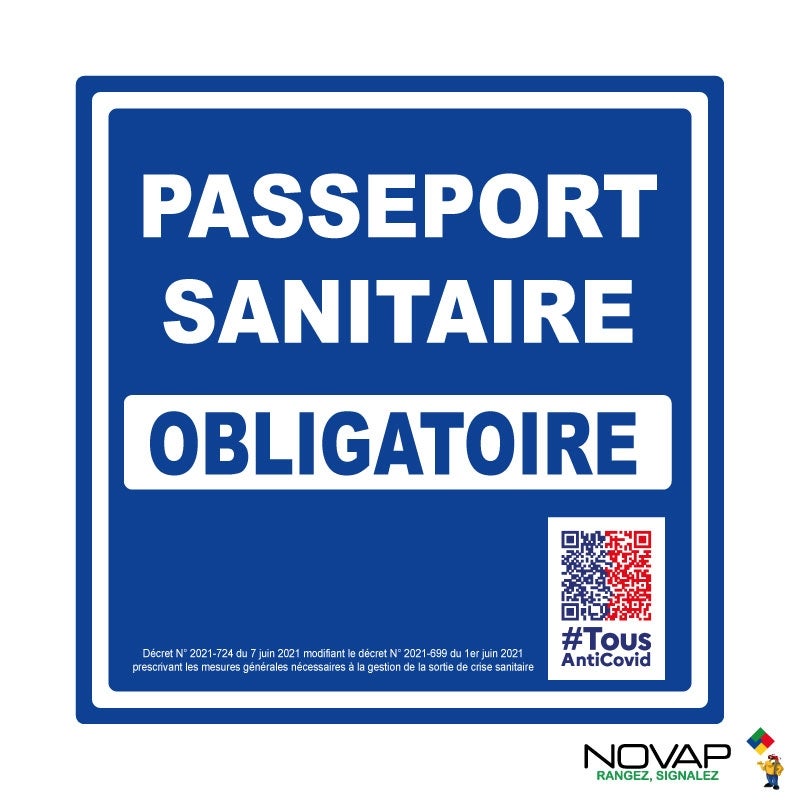 Panneau Pass Sanitaire Obligatoire Rigide 200x200mm 4220925 Leroy