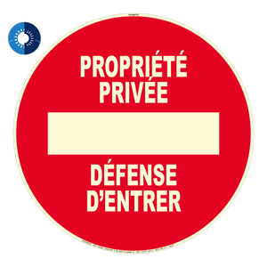 Panneau Propriété privée défense d'entrer, rigide, 18 cm