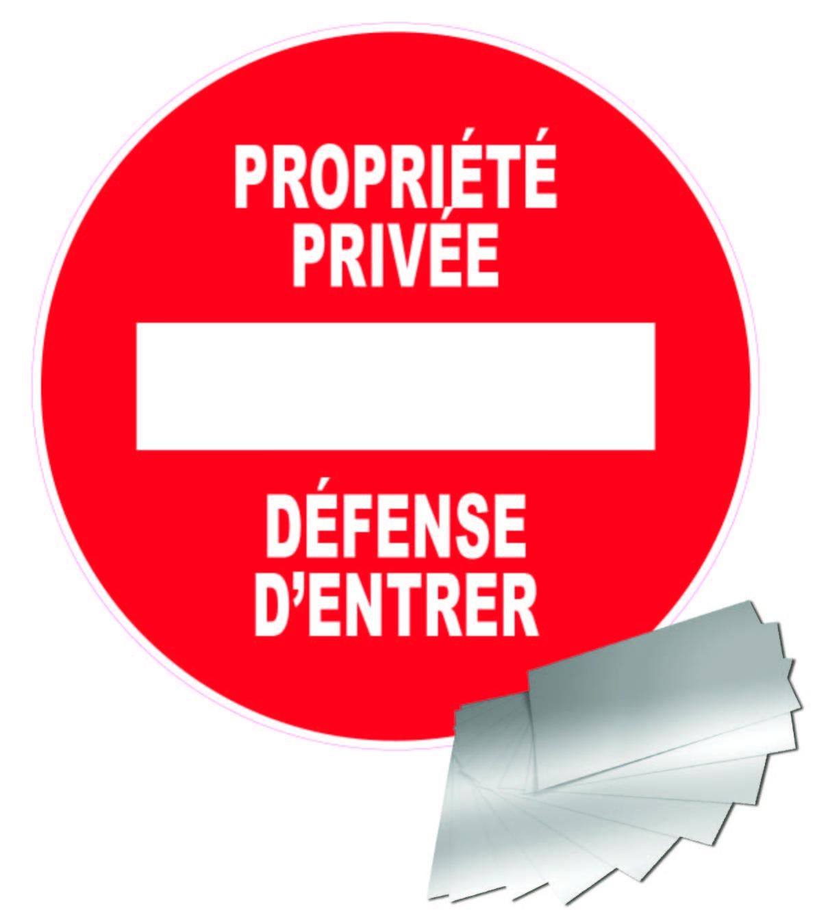 AUA SIGNALETIQUE - Panneau propriété privée entrée Interdite - 450 mm, Aluminium Dibond 3mm