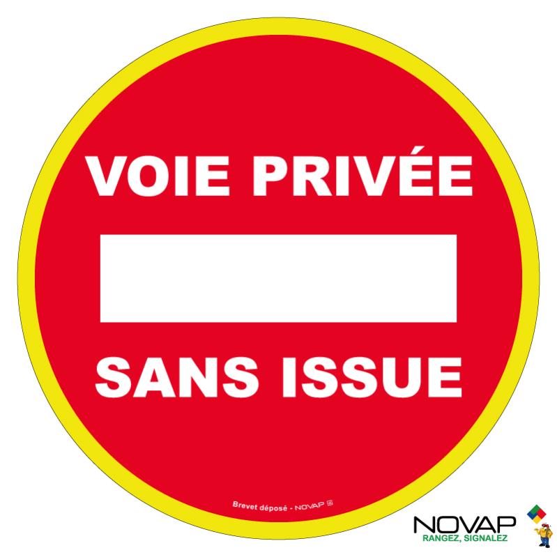 AUA SIGNALETIQUE - Panneau Voie Privée, without Issue - Diameter 230 mm