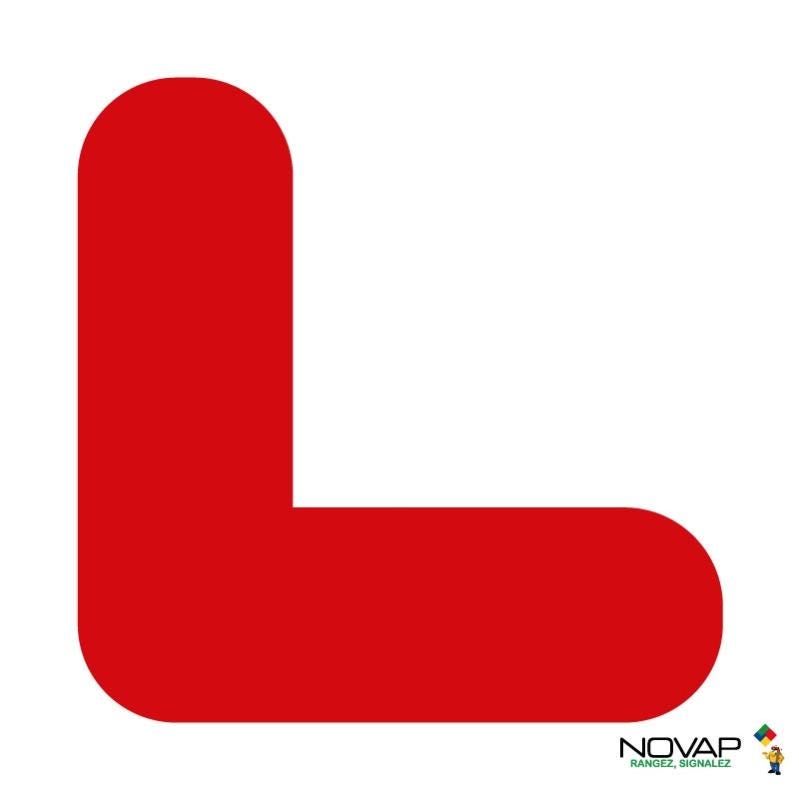 Lot de 10 adhésifs marquage au sol - angle Rouge 150 x 150mm - 4003467 ...