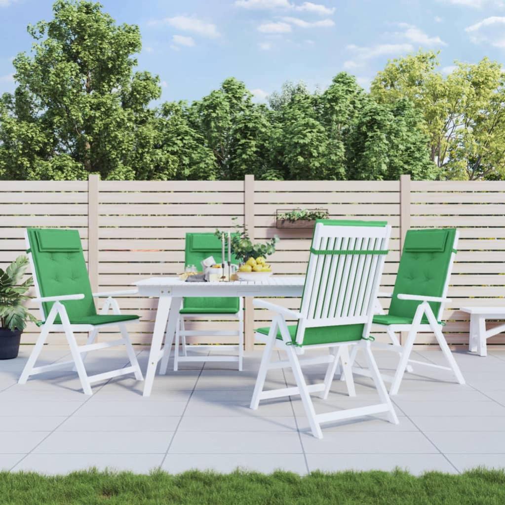 4 piezas cojín exterior | cojines de silla con respaldo alto tela oxford verde cfw91632