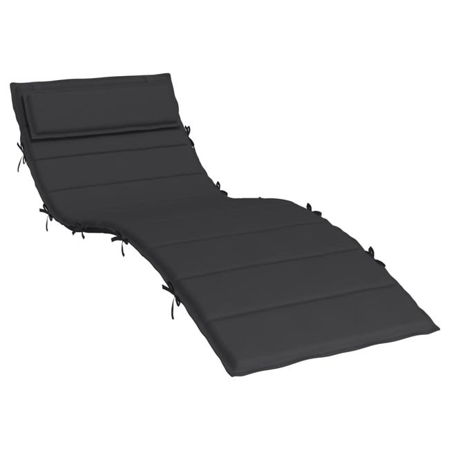 Coussin d'extérieur, Coussin de chaise longue noir 180x60x3 cm tissu  oxford CFW655083
