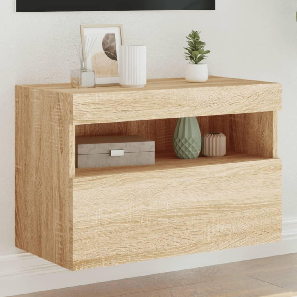 Meuble TV | Banc TV Moderne | Meuble De Rangement Chêne Sonoma 80x31x39 | 5 Cm Bois D'ingénierie