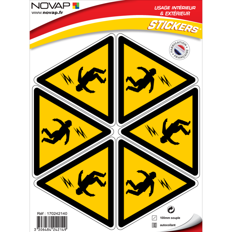 Planche 6 Stickers Triangle 100mm - Danger électrocution - 4242149 ...