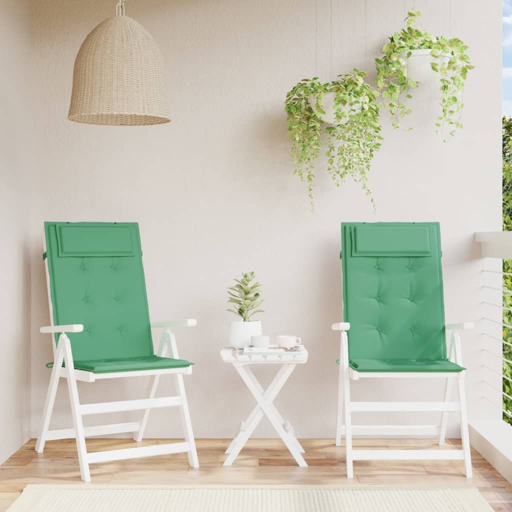 2 piezas cojín exterior   cojines de silla con respaldo alto tela oxford verde cfw91612