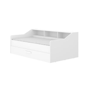 Credenza Damraba, Buffet alto da soggiorno, Madia moderna da salotto a 3  ante, 81x43h135 cm, Rovere e Bianco