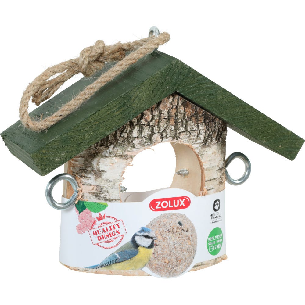 Zolux -Support Boule de graisse en bois massif pour oiseaux