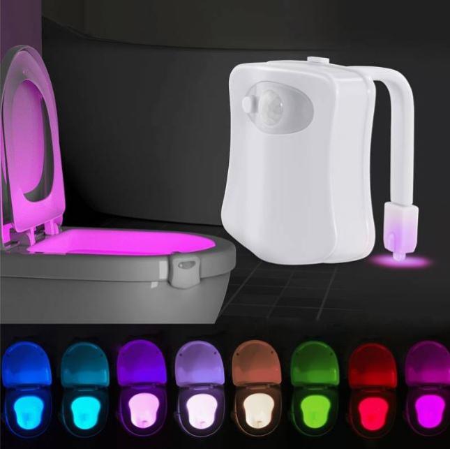 LAVAED - Luce Notturna LED Per WC Con Sensore Di Movimento, 8 Colori Cambianti, Lampada Per Sedile Water (Confezione Da 3) - 2