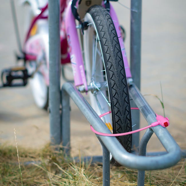 Antivol vélo pour enfants, avec 2 clés, 70 cm de long, câble pour  bicyclettes et trottinettes, rose