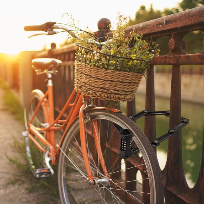 Relaxdays Antivol pliable pour v lo avec support 65 cm serrure