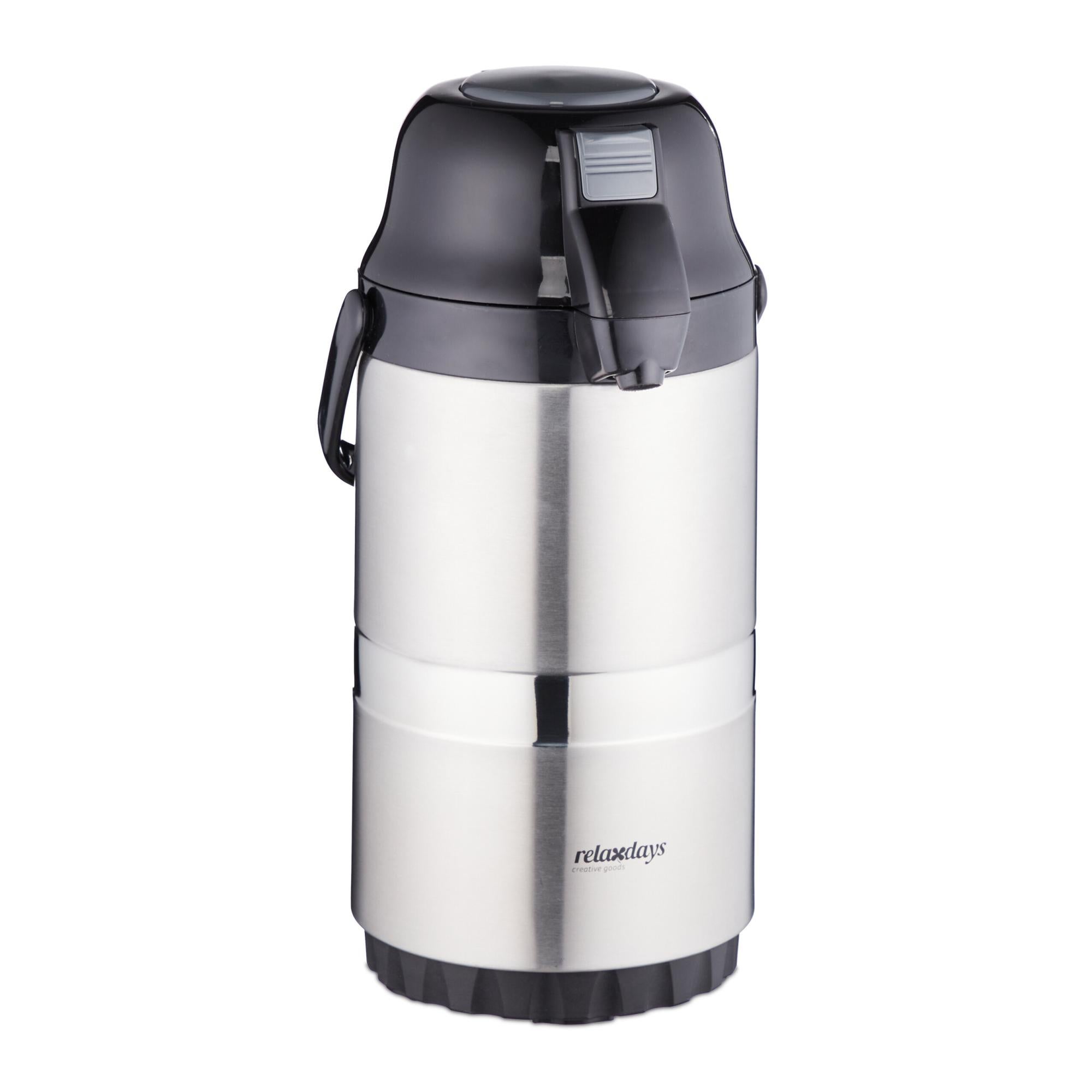 Thermos Pompe Café Bouteille Isotherme à Pompe 4L - Thermos Café Thé 24h - Base Rotative 360° Conserve Chaleur 24h