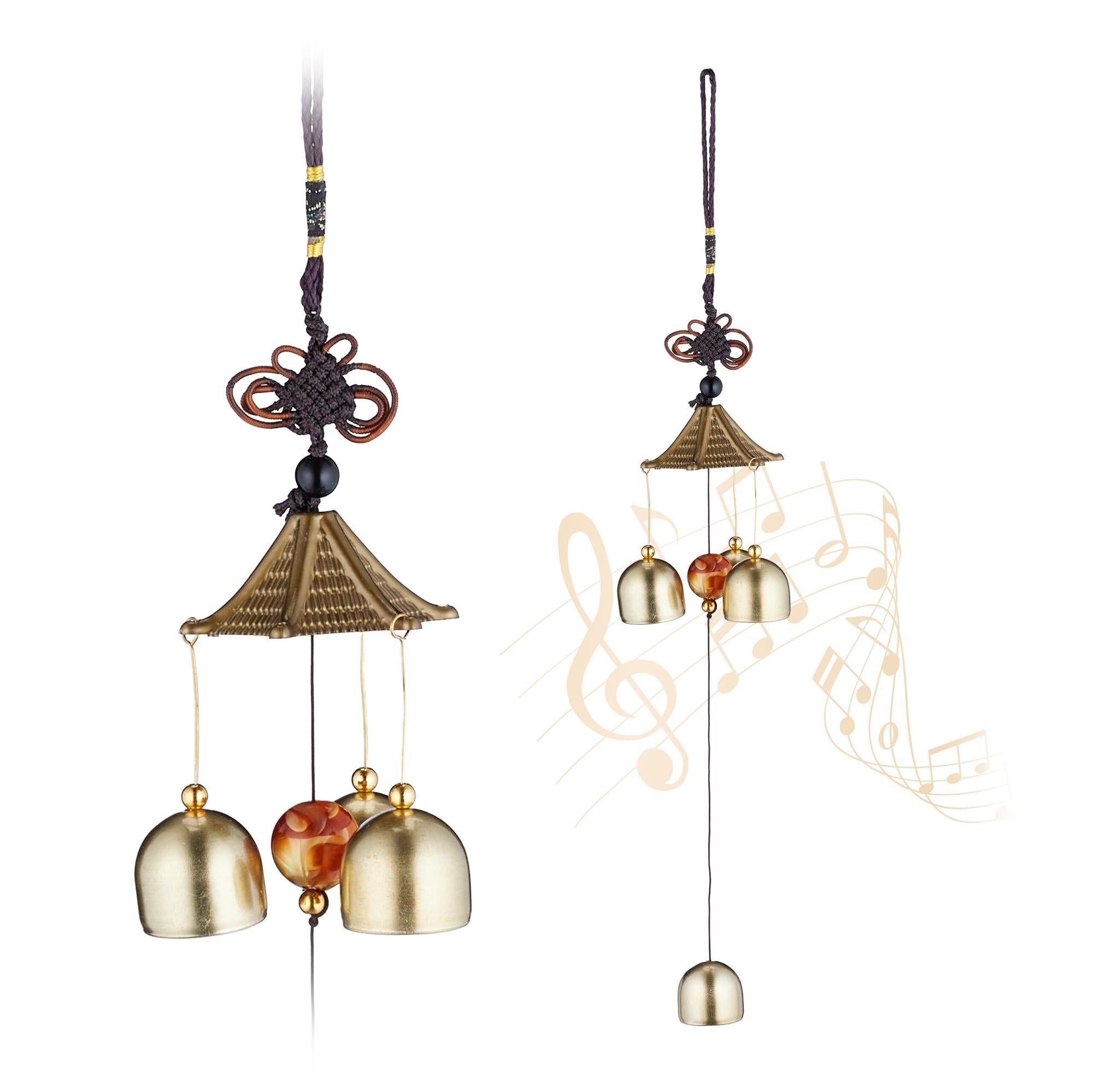 2 Carillons à Vent Métal Jubaopen - Feng Shui 56-60cm Pour Jardin Ou Intérieur