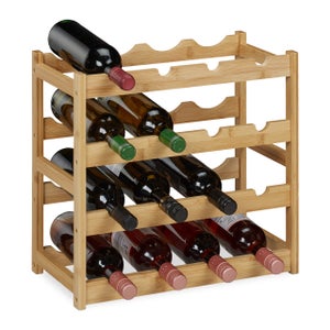 Etagère range-bouteilles vin 8 niveaux 16 bouteilles biais métal