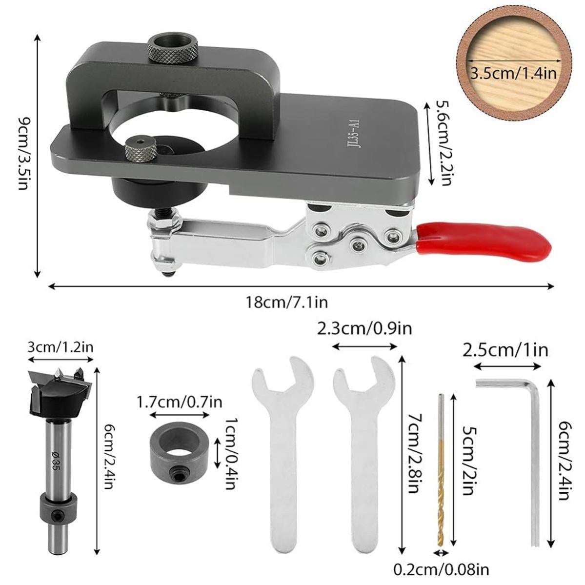 Gabarit de perçage de charnière de 35 mm pour le bricolage du bois. | Offre exclusive - 5