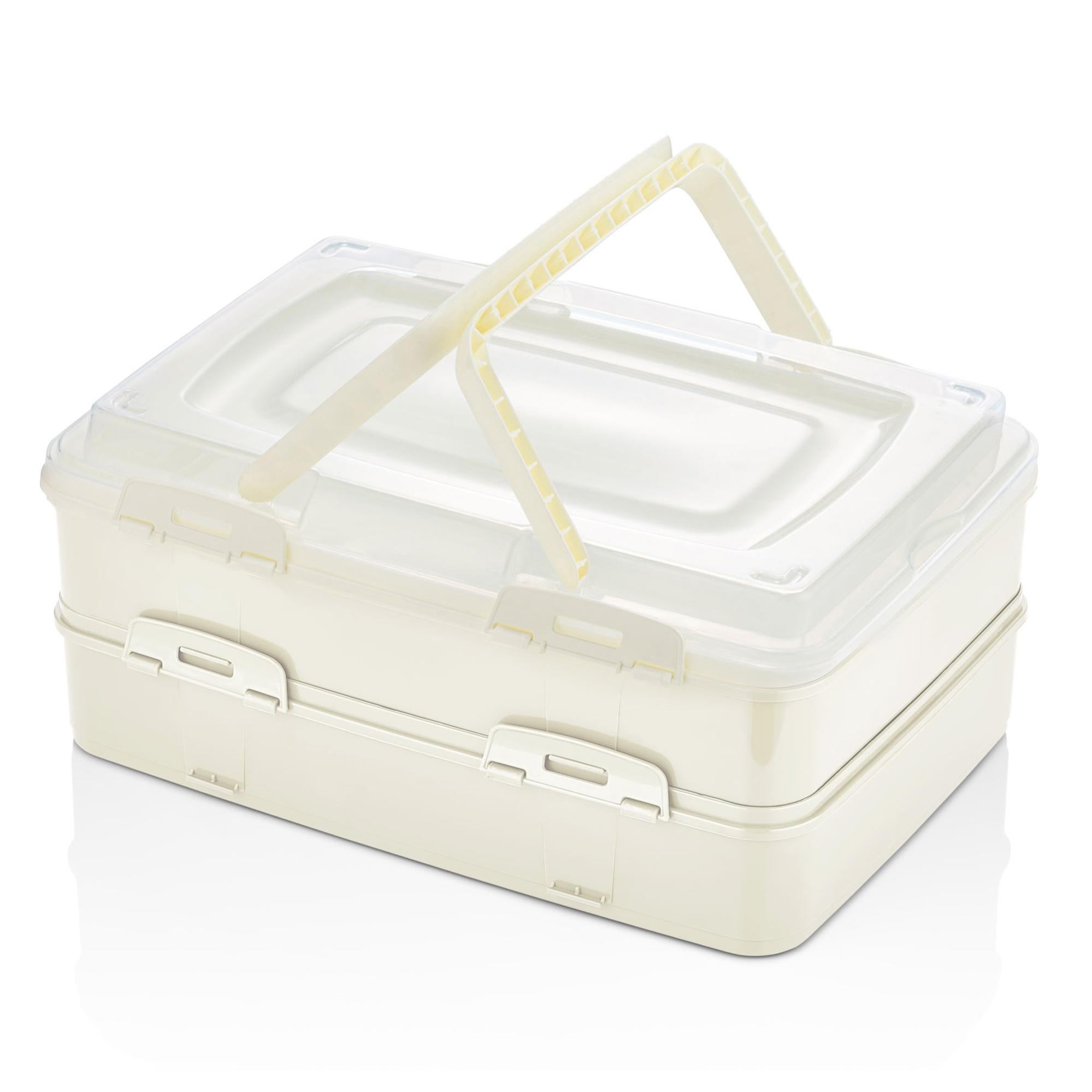 Set Transport Gâteaux BORNOVA - Boîte Ronde + Rectangulaire Hermétiques - Sans BPA - Anthracite