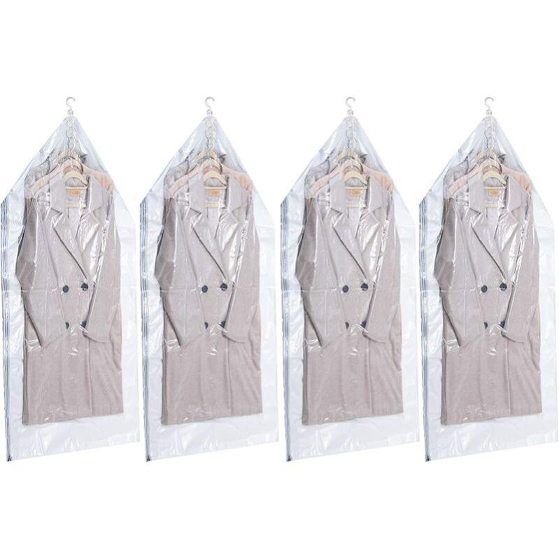 Lot De 5 Sacs Sous Vide Pour Vêtements Suspendus - 110x70 Cm, Crochets, Rangement Gain De Place - 5