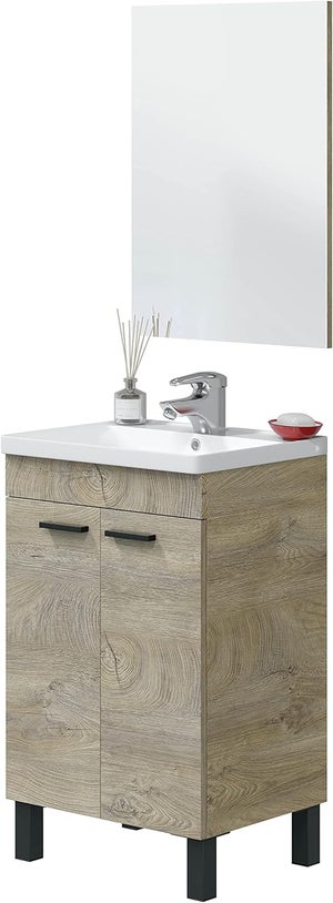 Mueble de lavabo Armario Lavabo Mueble para Debajo del Lavabo con 2 estantes  madera maciza 74x45x75 cm BHF3994 MaisonChic