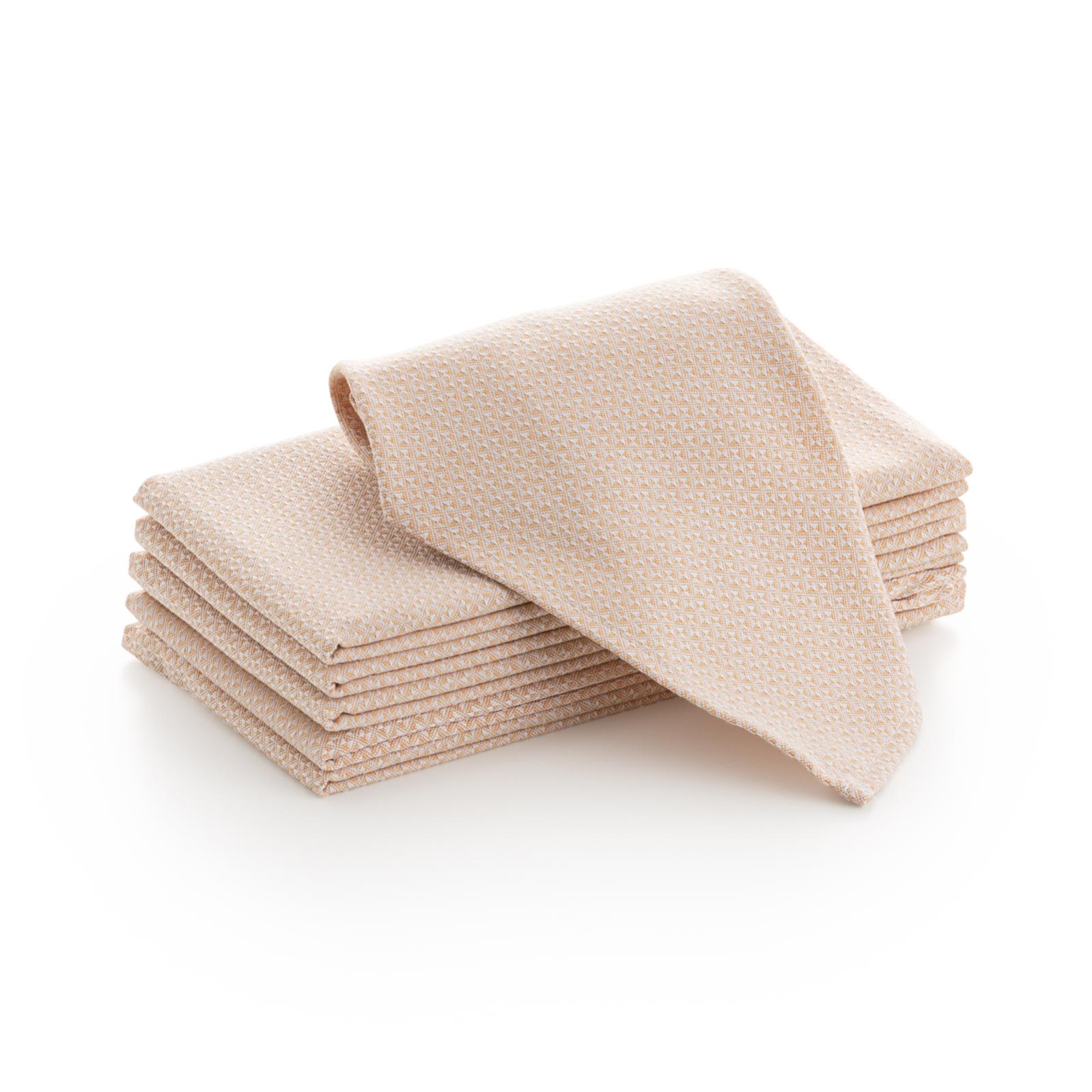 Lot De 6 Serviettes En Satin Motif Géométrique - Gris Clair 45x45 Cm, Qualité Hôtelière