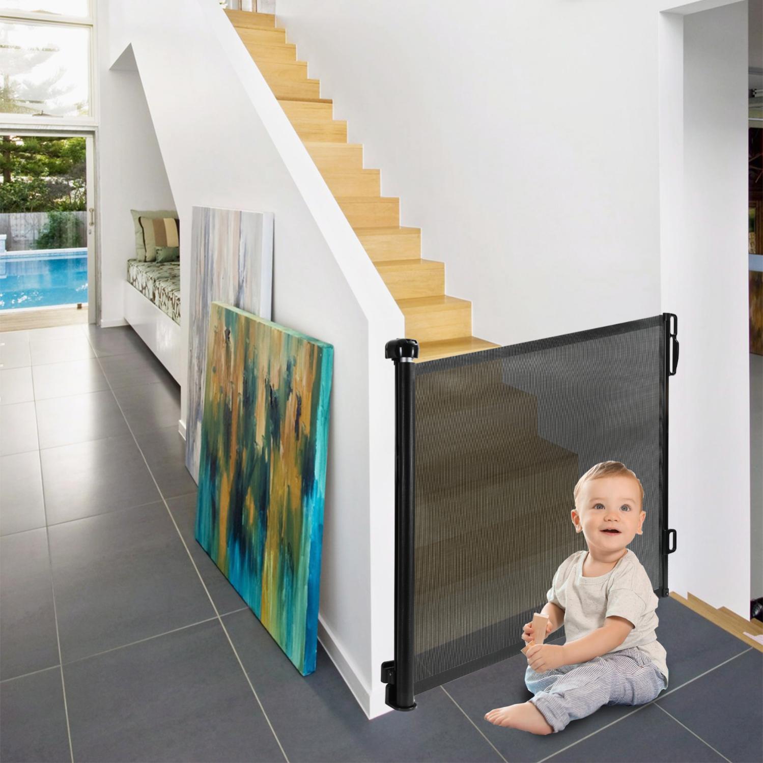 Barrière De Sécurité Enfant Ib Style Berrin 58-185 Cm - Sans Perçage - Blanc/Gris