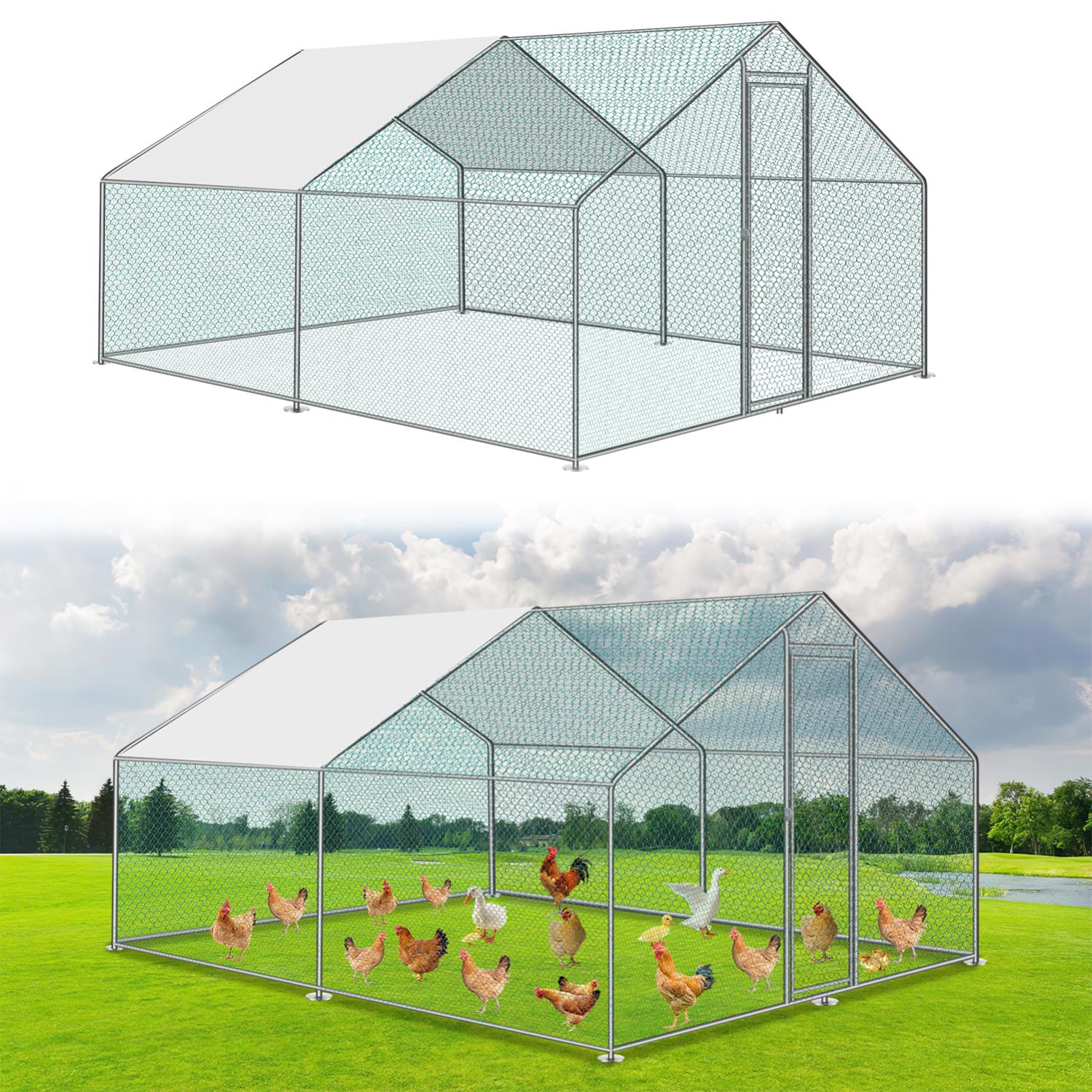 Enclos Poulailler 24 M² IDMarket - Protection Renforcée Contre Les Prédateurs - 8x3m