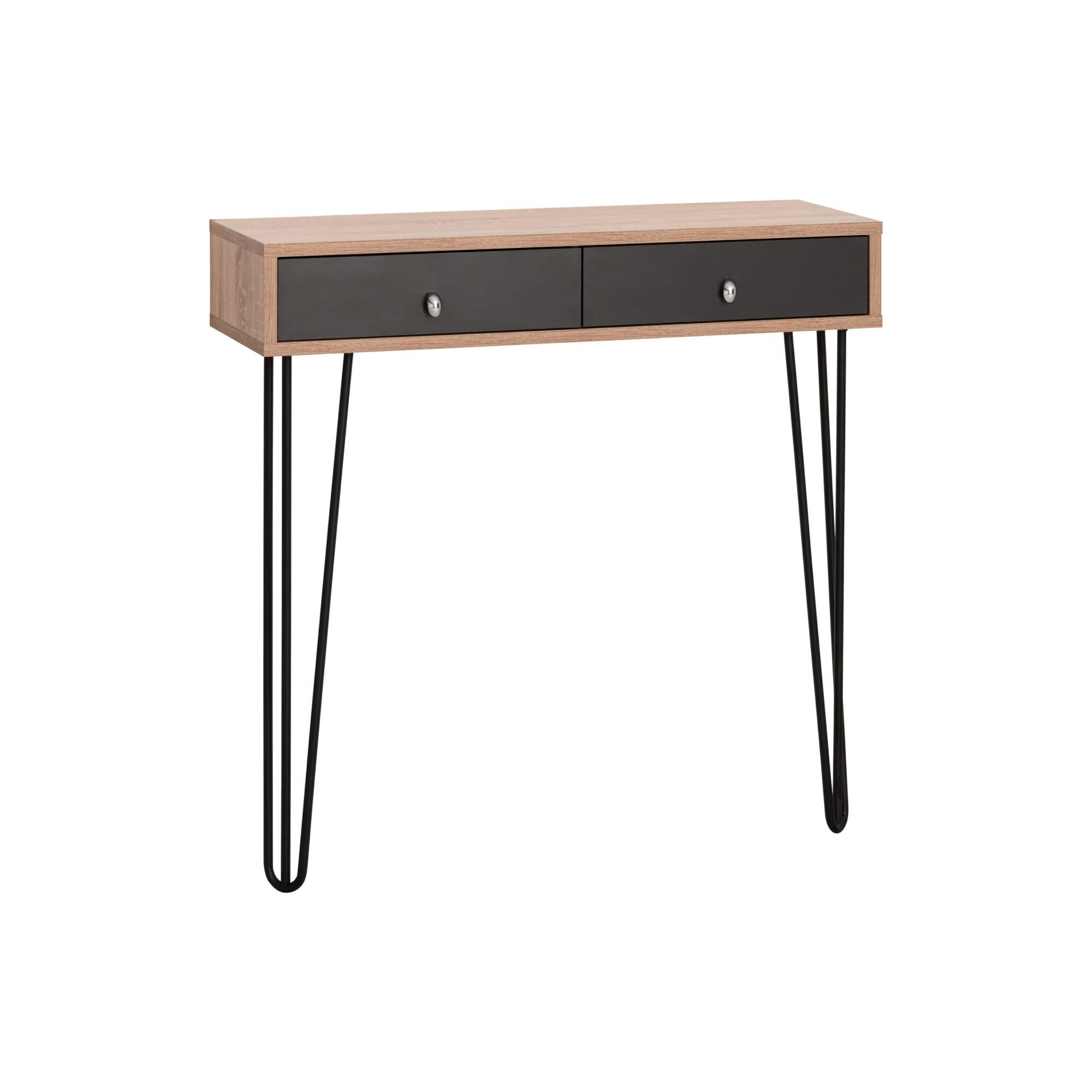Consolle d'ingresso con Due Cassetti Rovere Sonoma e Grigio 90 x 30 x ...