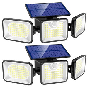 2 pièces lampes solaires extérieures 213 LED s télécommande capteur de  mouvement étanche lampadaire 180 ° réglable pour mur extérieur jardin -  Temu France