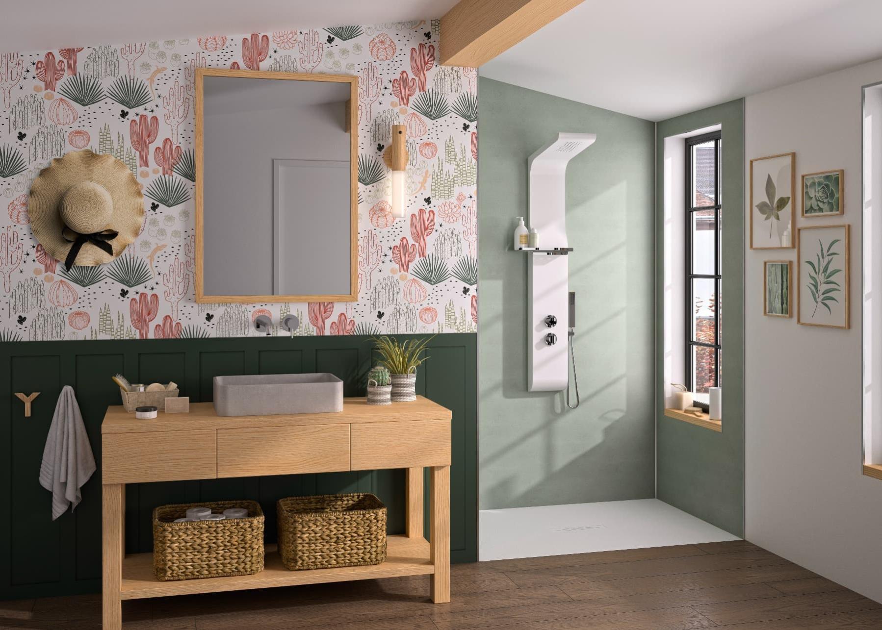 Panneau mural pour salle de bain Kinéwall Design 3 mm 125x250 mixte