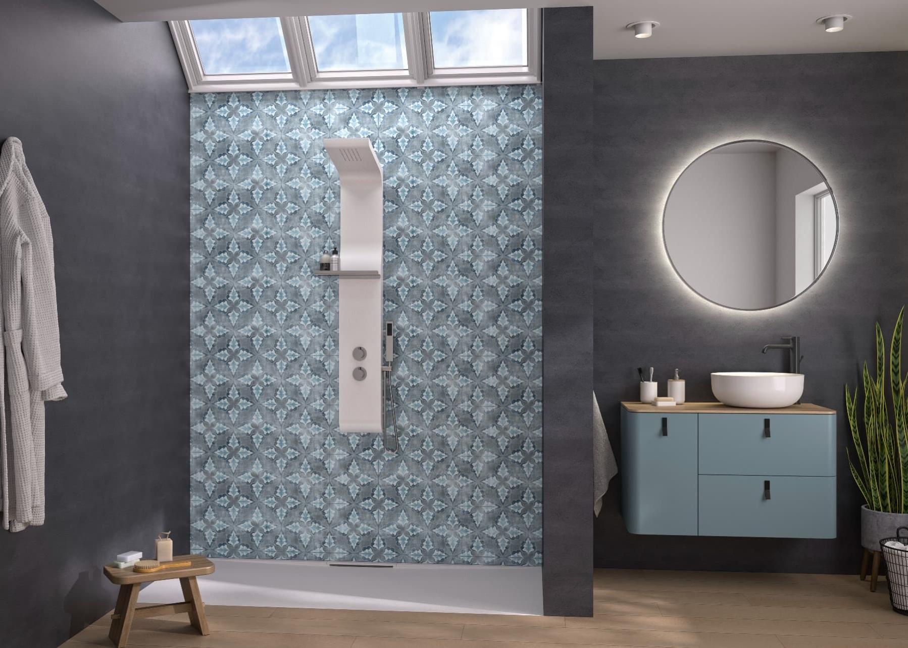 Panneau mural pour salle de bain Kinéwall Design 3 mm 125x250 enduit