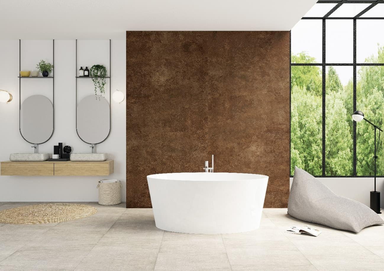 Panneau mural pour salle de bain Kinéwall Design 3 mm 100x250 acier