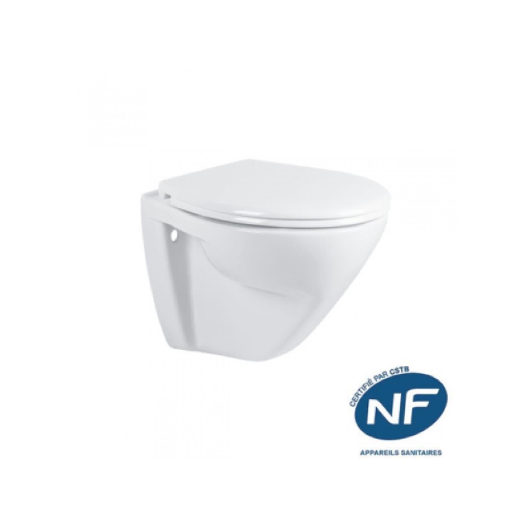 Cuvette de WC céramique traditionnelle Gamme PRO SANINDUSA suspendue NF