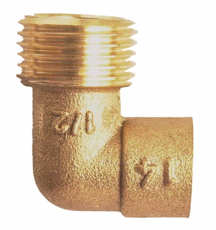 Coude en laiton à souder femelle Ø 14 mm 1/2 sac de 10 pièces