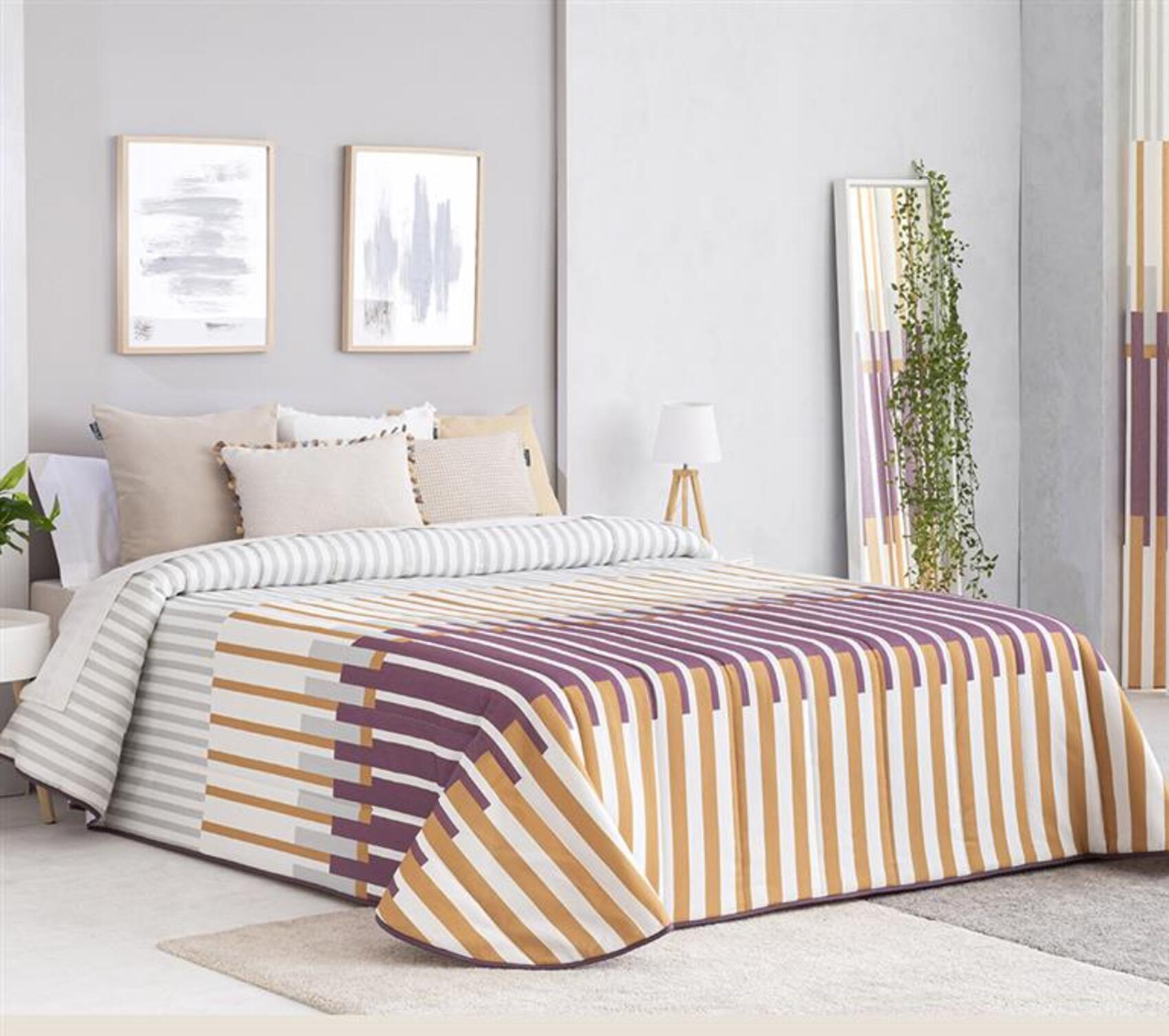 Colcha bouti estampada para invierno con relleno alava rosa para cama de 135 cm