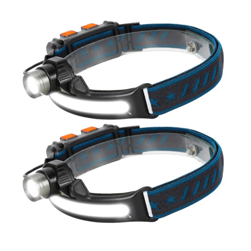 Lampe Frontale LED Rechargeable USB – 2 Pièces, Capteur De Mouvement, étanche