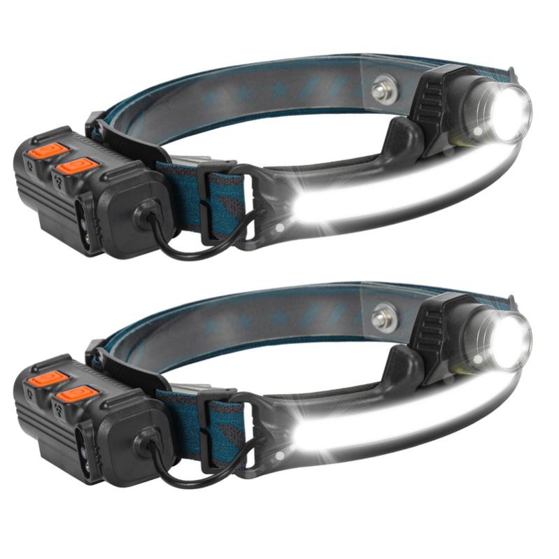 Lampe Frontale Puissante LED Rechargeable, FENTEC Headlamp 2000 Lumens, Torche Frontale Sensor Zoom, 6 Modes, Halo Light Étanche IPX65, LED Headlight pour Running Jogging Camping Pêche Course à pied