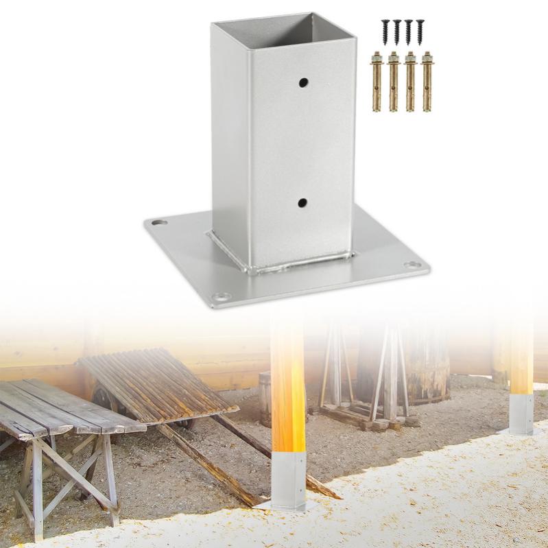 4x Pied de poteau carré Pied à fixer pour poteau Poteaux De Clôture