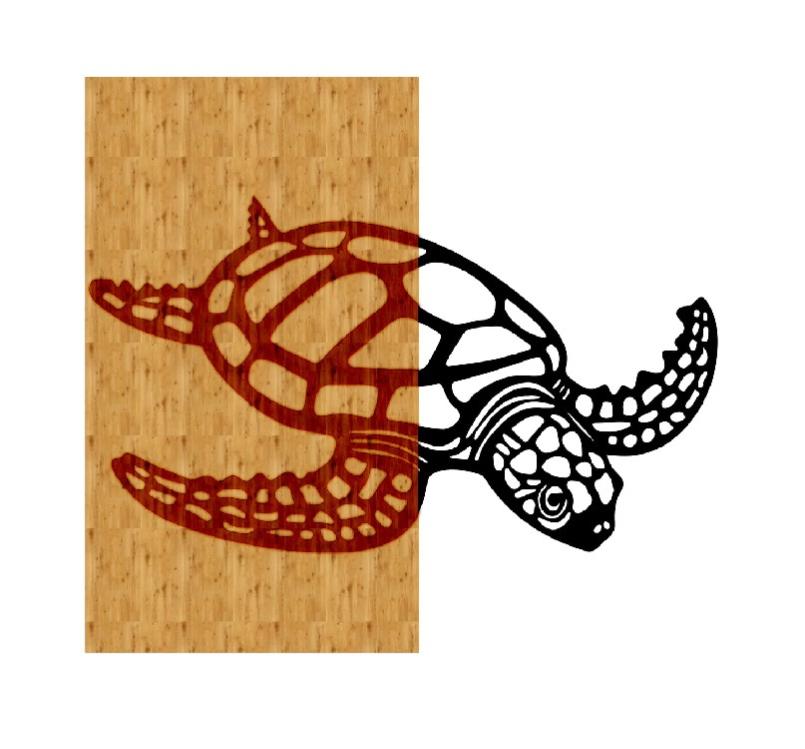 Decorazione in Metallo e Legno Tartaruga, Metallo, Legno, Nero, Marrone
