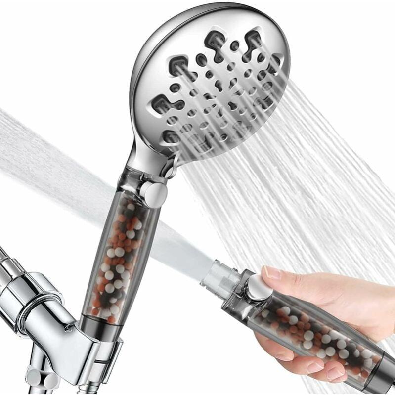 Pomme de douche haute pression de 20,3 cm, design ultra mince, meilleure pression pour une expérience de douche incroyable, même à faible débit d'eau, pomme de douche Nearmoon à haut débit en