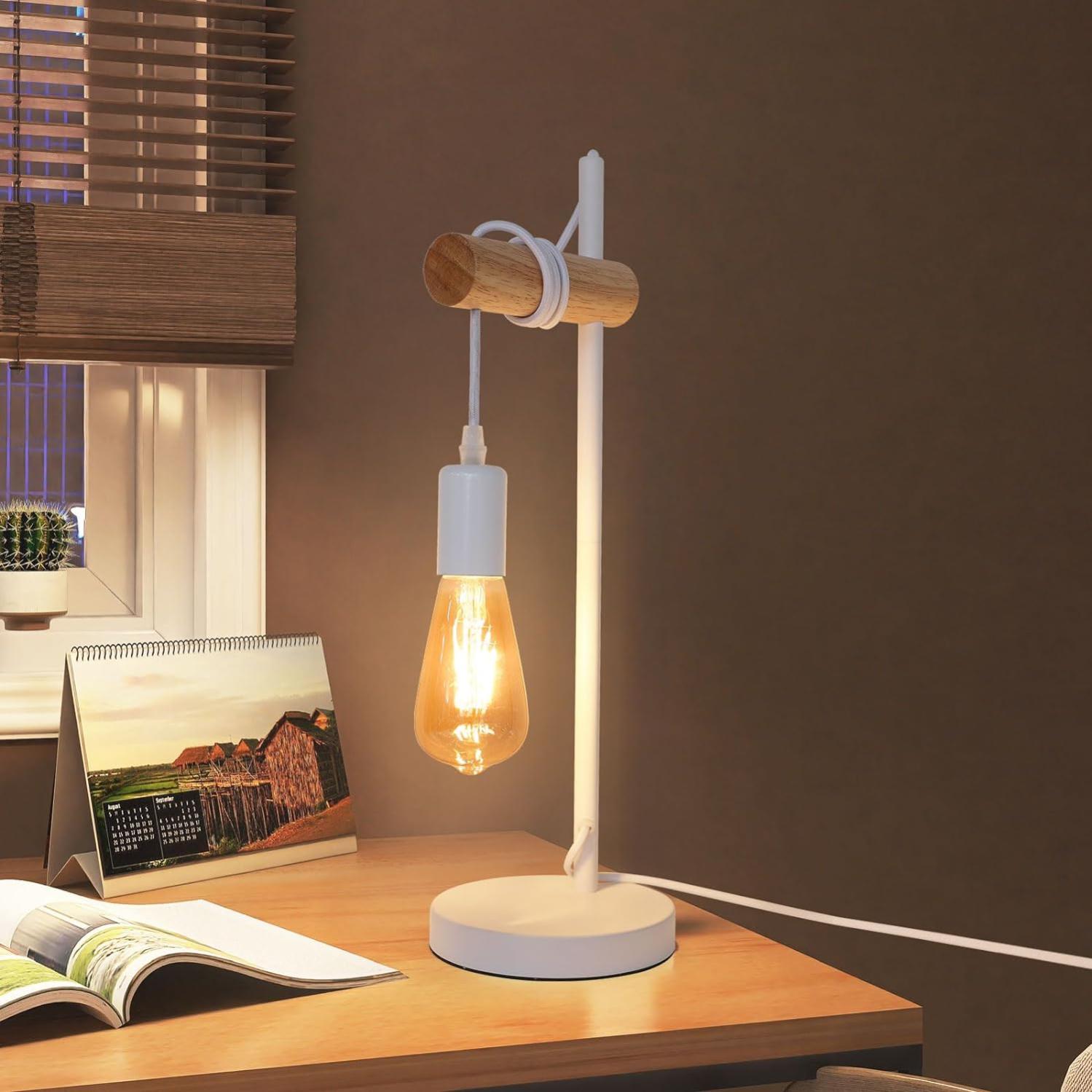Petite Lampe De Chevet Rétro – Acier Bordeaux, Bouton-poussoir, Vintage Années 50