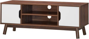 Meuble D'angle Rangement Salle De Bain - 2 Portes, 2 étagères Ouvertes, Noir, 155 Cm