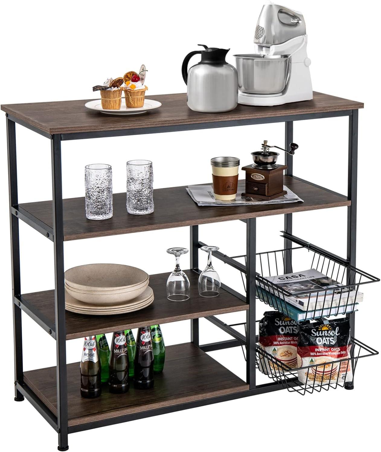 Panier De Rangement Suspendu Sous Étagère - Métal - Pour Cuisine, Bureau, Garde-Manger - Gain De Place - Installation Facile