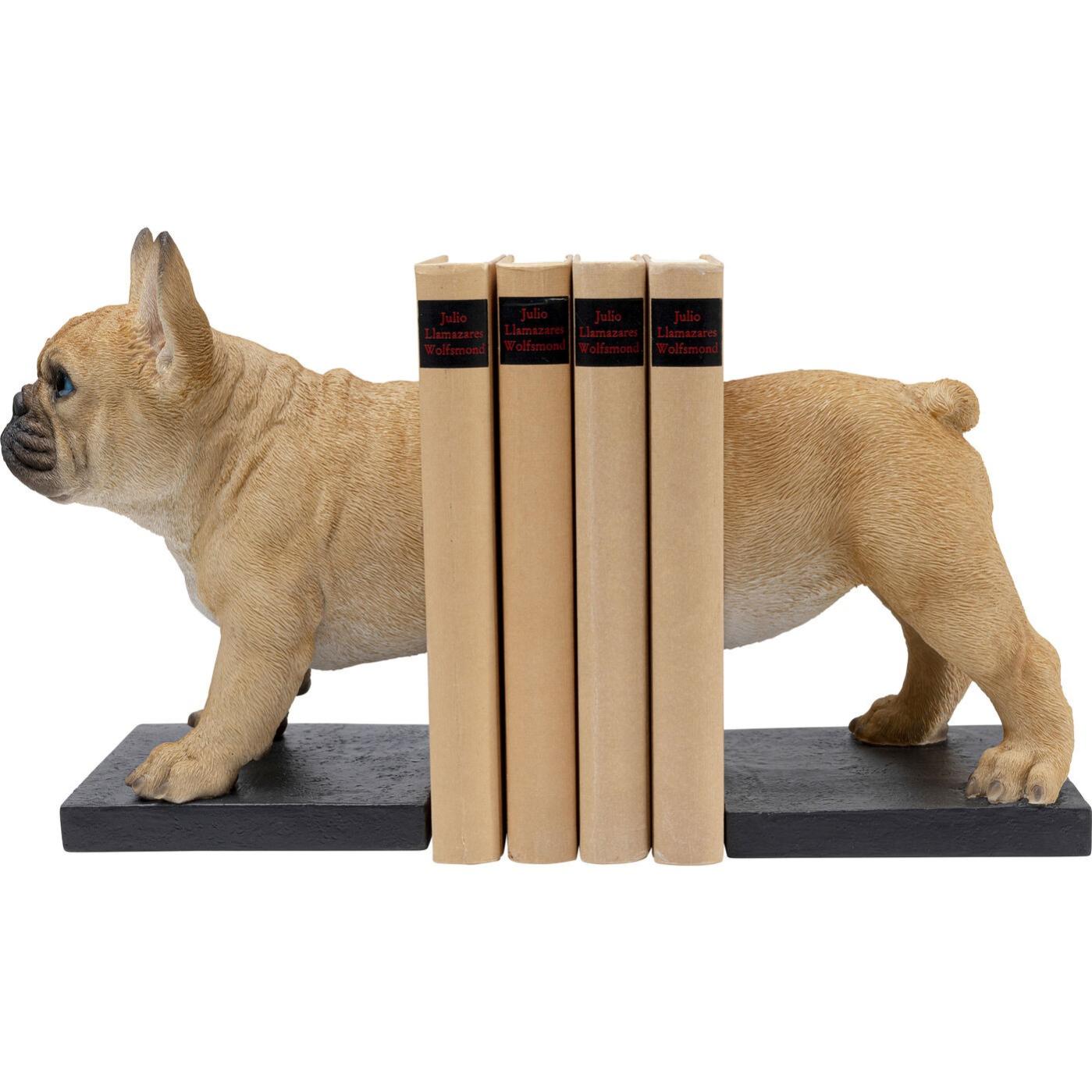 Serre-Livres Singe Kare Design - Lot De 2 En Résine Noir/Cuivré, Sculpture Animal Fait Main, Décoration Originale Pour Étagère, Salon Et Chambre, 17x20x10 Cm