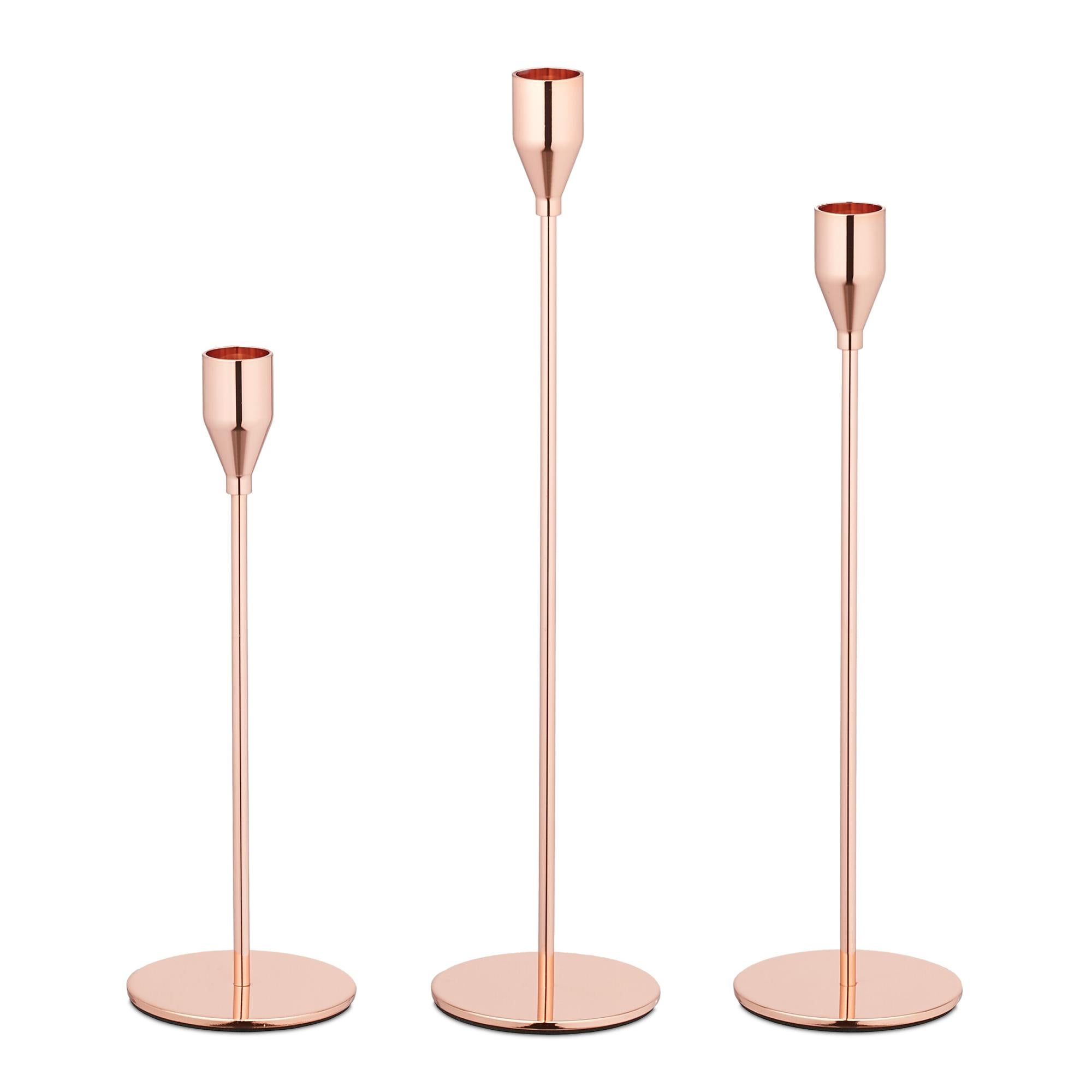 Porte-bougies en métal, pour 3 bougies, 23 cm