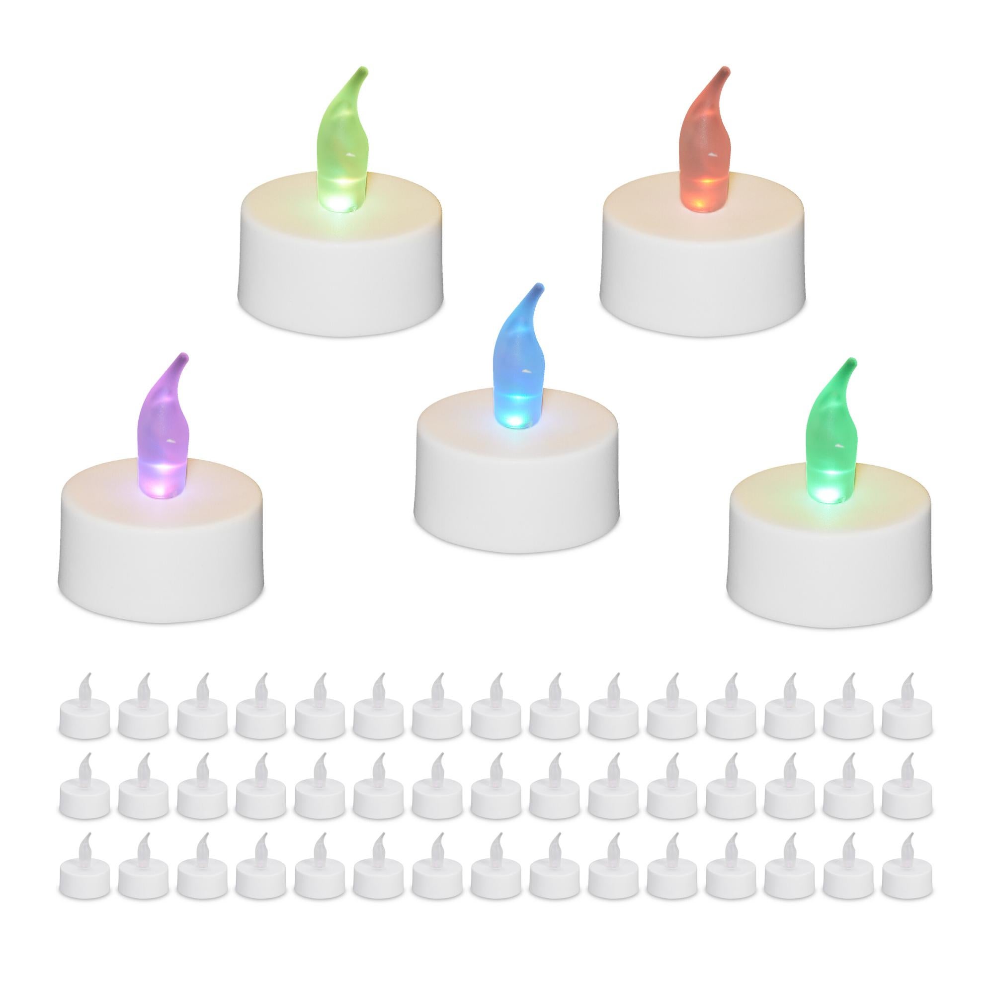 Bougies LED Relaxdays - Lot De 4 - Flamme Vacillante - Minuterie 6h - Crème