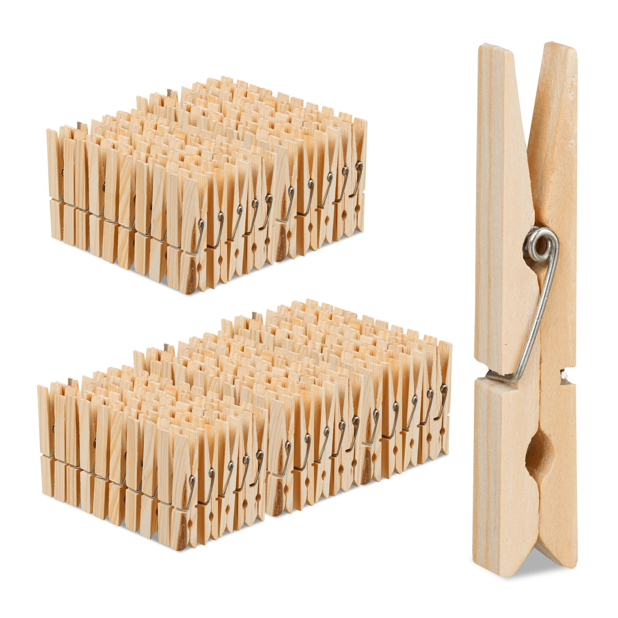 Relaxdays Mollette da Bucato in Legno, Set da 100, per Biancheria